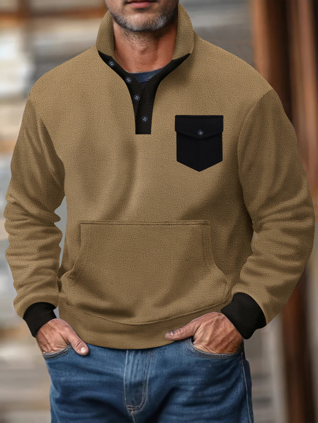 Herren Sweatshirt mit funktionaler Brusttasche Aliams