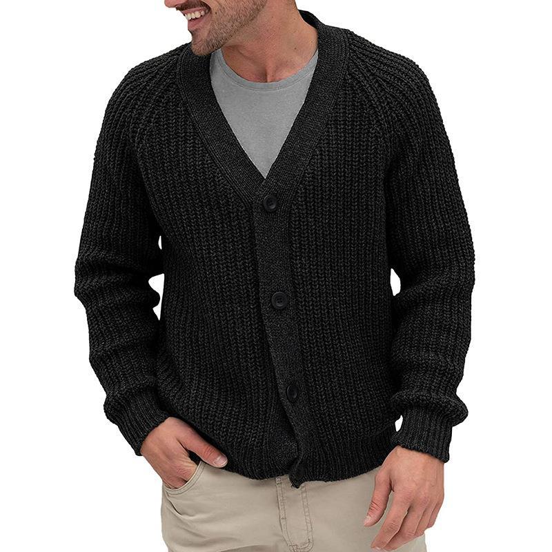 Herren Grobstrickjacke mit Knopfleiste Aliams