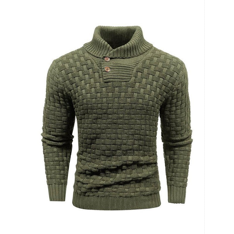 Herren Strickpullover mit Strukturiertem Muster und Modernem Stehkragen Aliams