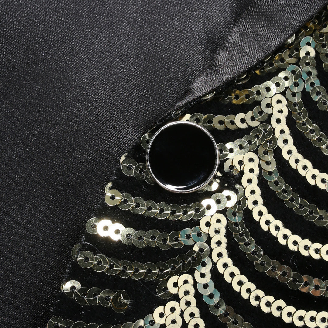 Herren eleganter Glitzerblazer mit asymmetrischem Design Aliams
