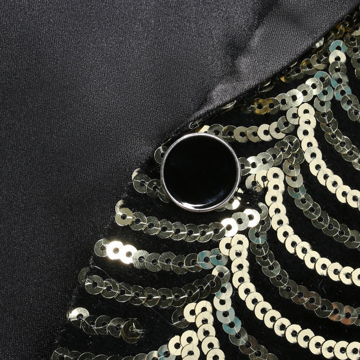 Herren eleganter Glitzerblazer mit asymmetrischem Design Aliams