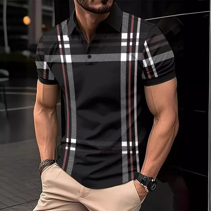 Herren Poloshirt mit modernem Karomuster und sportlichen Akzenten Aliams