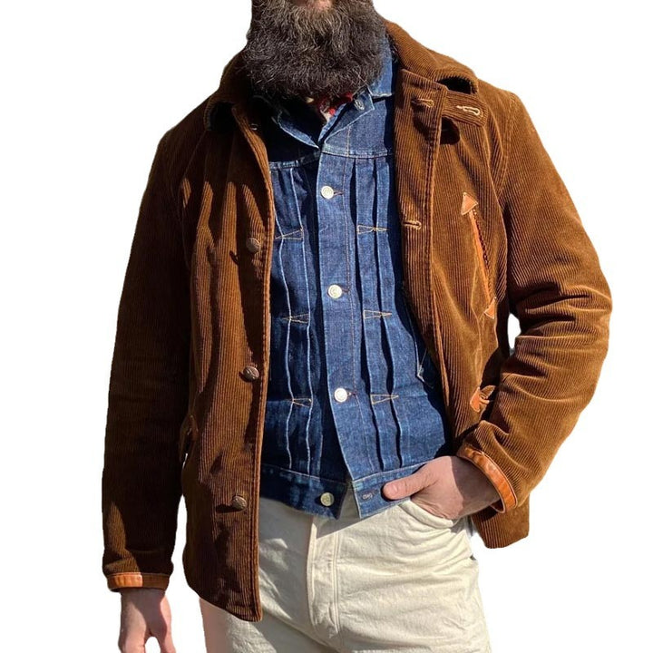 Herren cordjacke mit praktischem Taschen-Detail und Knopfverschluss Aliams