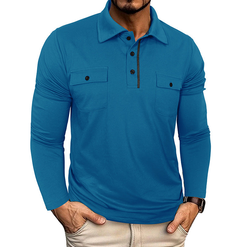 Herren Poloshirt mit modischen Taschen Aliams