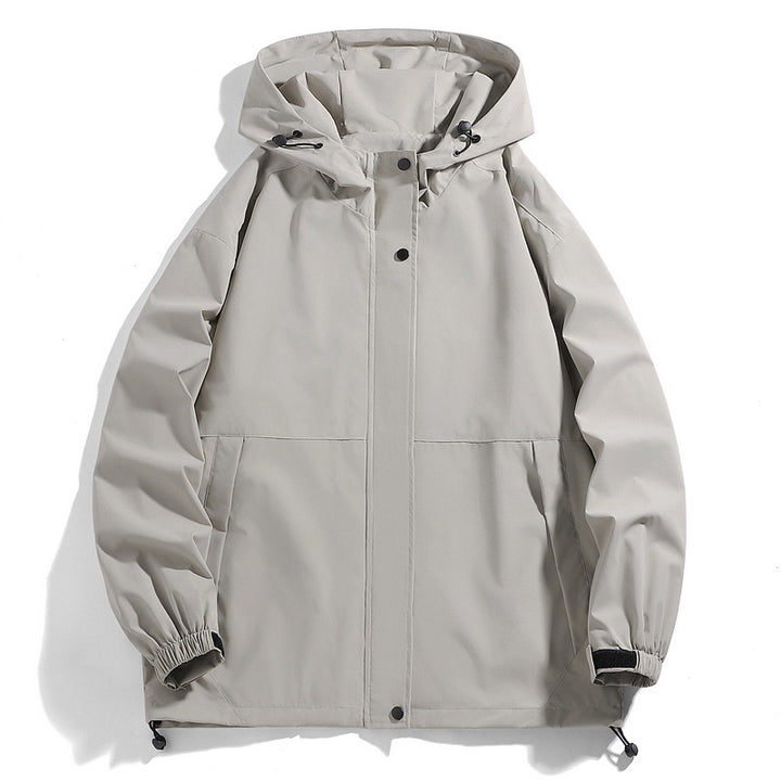 Herren Wasserabweisende Übergangsjacke mit verstellbarer Kapuze und praktischen Taschen Aliams