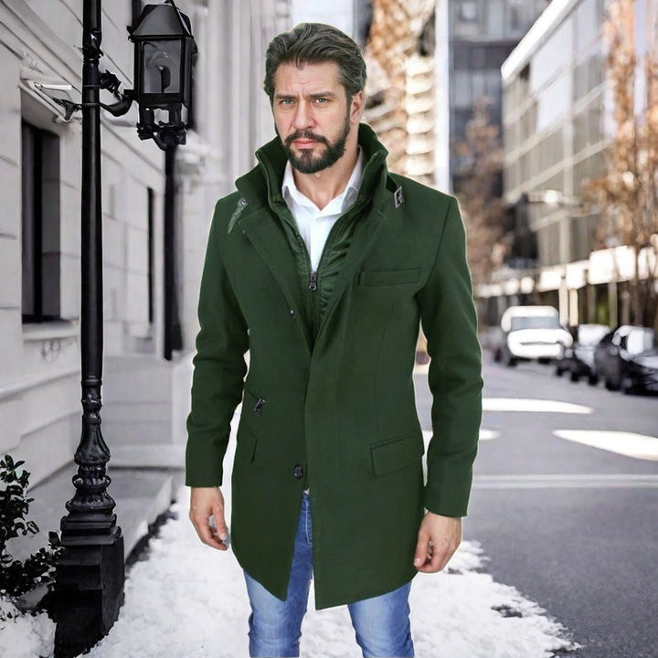 Herren stylischer und funktioneller Übergangs-Mantel mit abnehmbarer Innenjacke Aliams