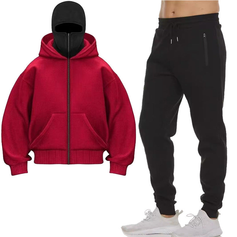 Herren Kapuzenjacke mit hohem Kragen und Jogginghose Aliams