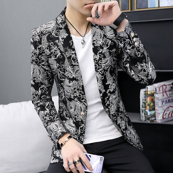 Herren eleganter Blazer mit opulentem Design und glänzenden Details Aliams