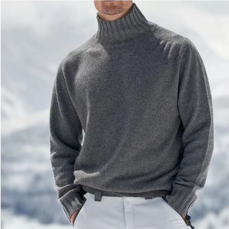 Herren Rollkragenpullover aus hochwertiger Wolle mit strukturierten Details Aliams