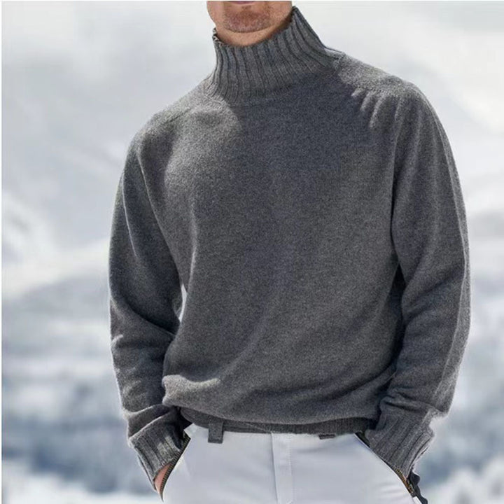 Herren Rollkragenpullover aus hochwertiger Wolle mit strukturierten Details Aliams