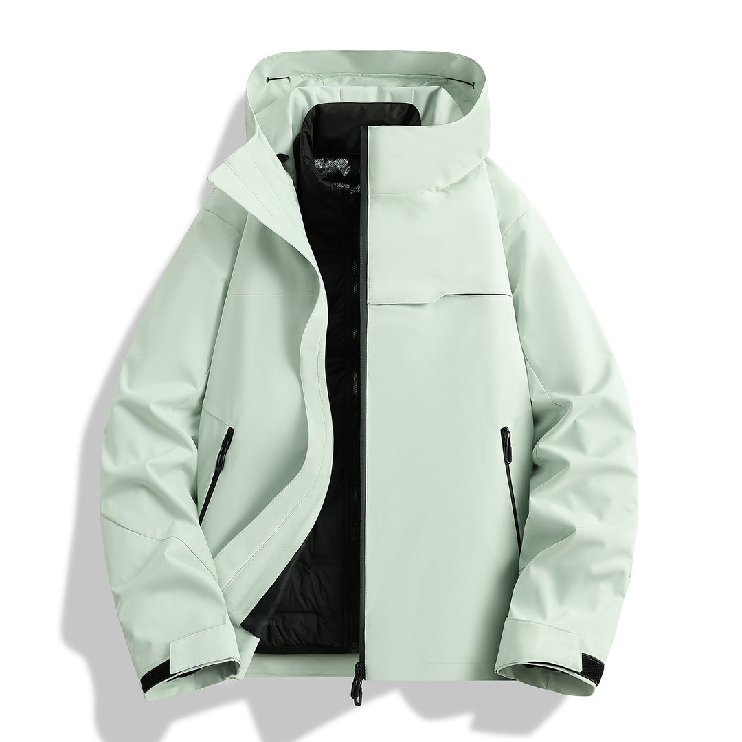 Herren hochwertige wasserfeste Outdoor-Jacke mit verstellbarer Kapuze und isolierendem Innenfutter Aliams