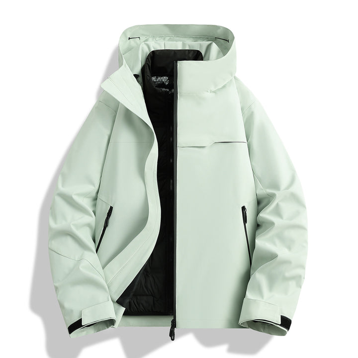 Herren hochwertige wasserfeste Outdoor-Jacke mit verstellbarer Kapuze und isolierendem Innenfutter Aliams