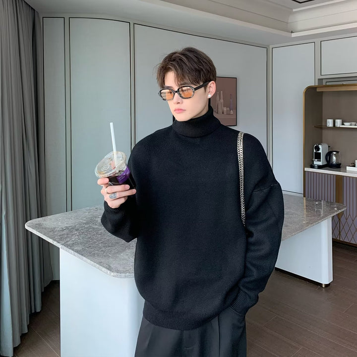 Herren Pullover mit hohem Kragen aus hochwertiger Baumwolle Aliams