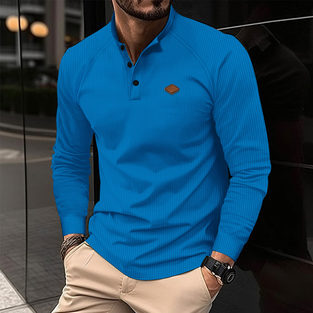 Herren Poloshirt mit modernem Stehkragen und strukturiertem Design Aliams
