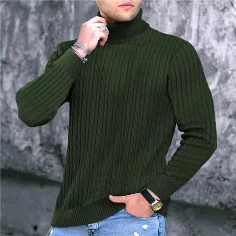 Herren Strickpullover mit modernem Rippmuster und hohem Kragen Aliams