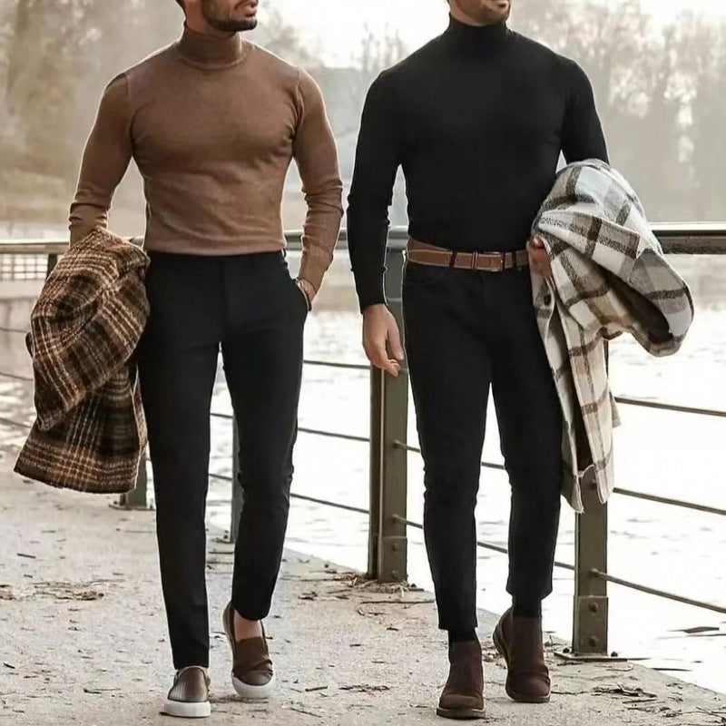 Herren Rollkragenpullover aus weichem Stretchmaterial Aliams