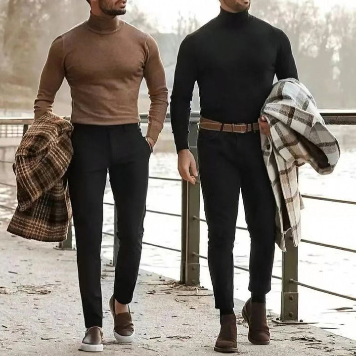 Herren Rollkragenpullover aus weichem Stretchmaterial Aliams