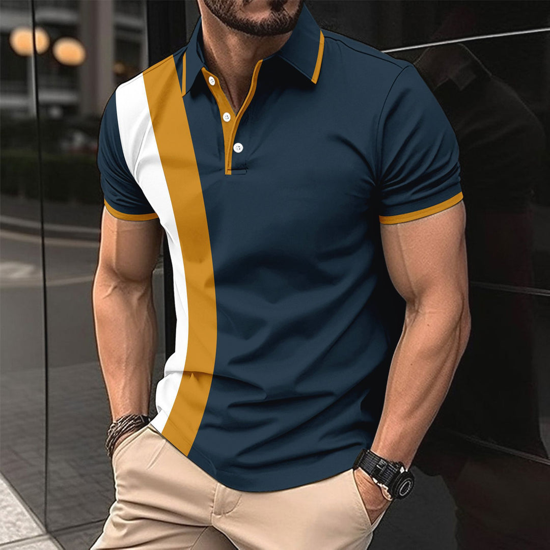 Herren Polohemd mit modernem Farbblockdesign und sportlichen Akzenten Aliams