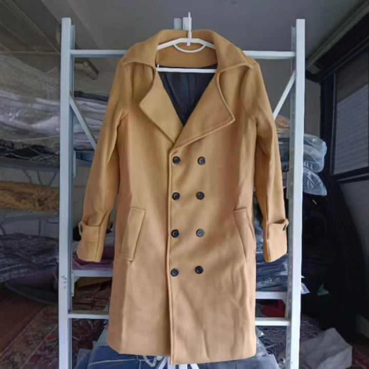 Herren Eleganter Wollmantel mit doppelt gefüttertem Design und praktischen Taschen Aliams