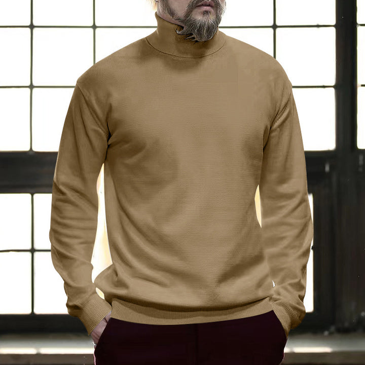 Herren Komfortabler Rollkragenpullover aus atmungsaktiver Baumwolle Aliams