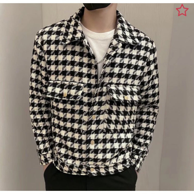 Herren Karierte Denimjacke im modernen Schnitt Aliams