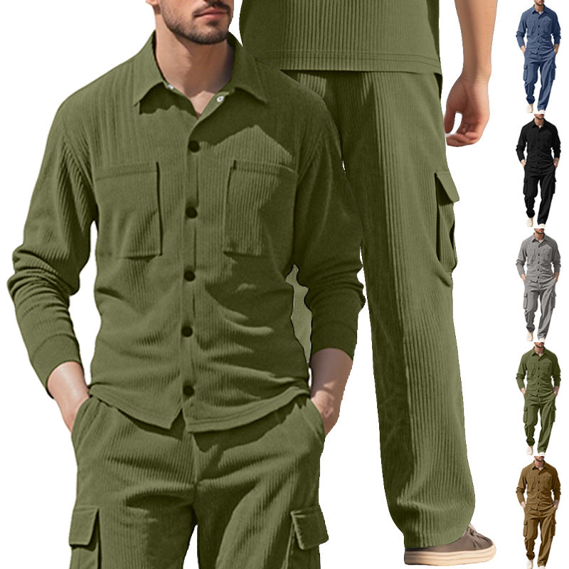 Herren Cargo-Set mit strukturierter Jacke und Hose Aliams