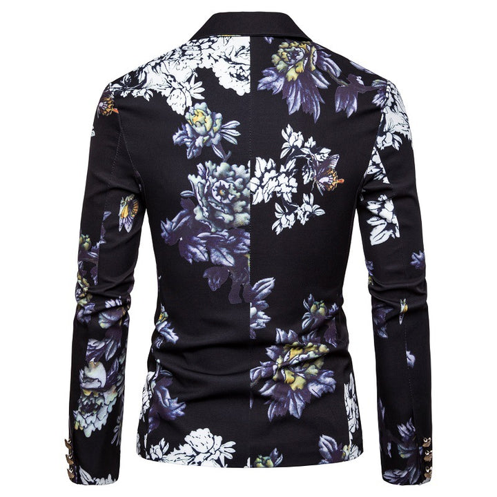 Herren eleganter Blazer mit floralen Mustern und strukturiertem Design Aliams