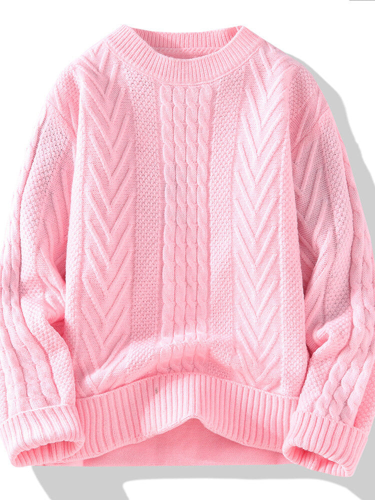 Herren Strickpullover mit modernen Zopf- und Rippstrukturen Aliams