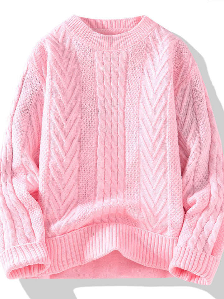 Herren Strickpullover mit modernen Zopf- und Rippstrukturen Aliams