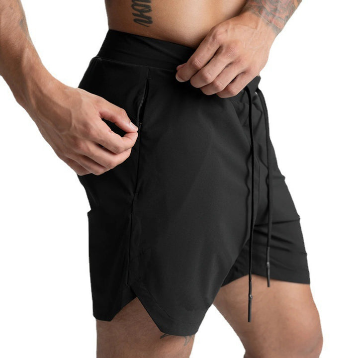 Herren funktionale Sportshorts mit Reißverschlusstaschen Aliams