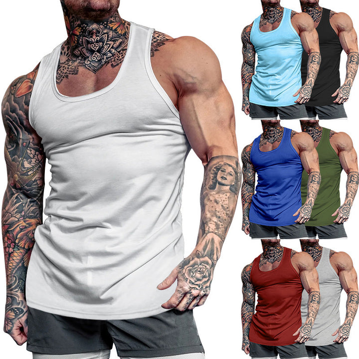 Herren Ärmelloses Sport-Tanktop aus atmungsaktivem Baumwollmix mit feuchtigkeitsableitenden Eigenschaften Aliams