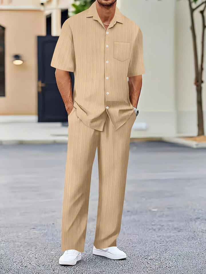 Herren Freizeitanzug mit eleganter Textur und praktischen Taschen Aliams