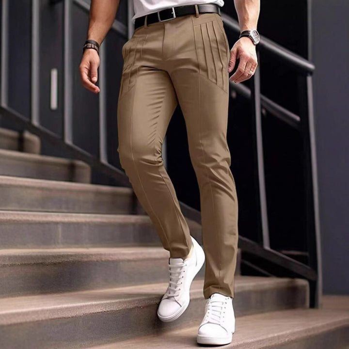Herren stylische Slim-Fit Anzughose mit plissiertem Design Aliams