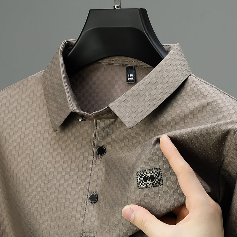 Herren elegantes Poloshirt mit strukturierter Oberfläche und praktischen Details Aliams