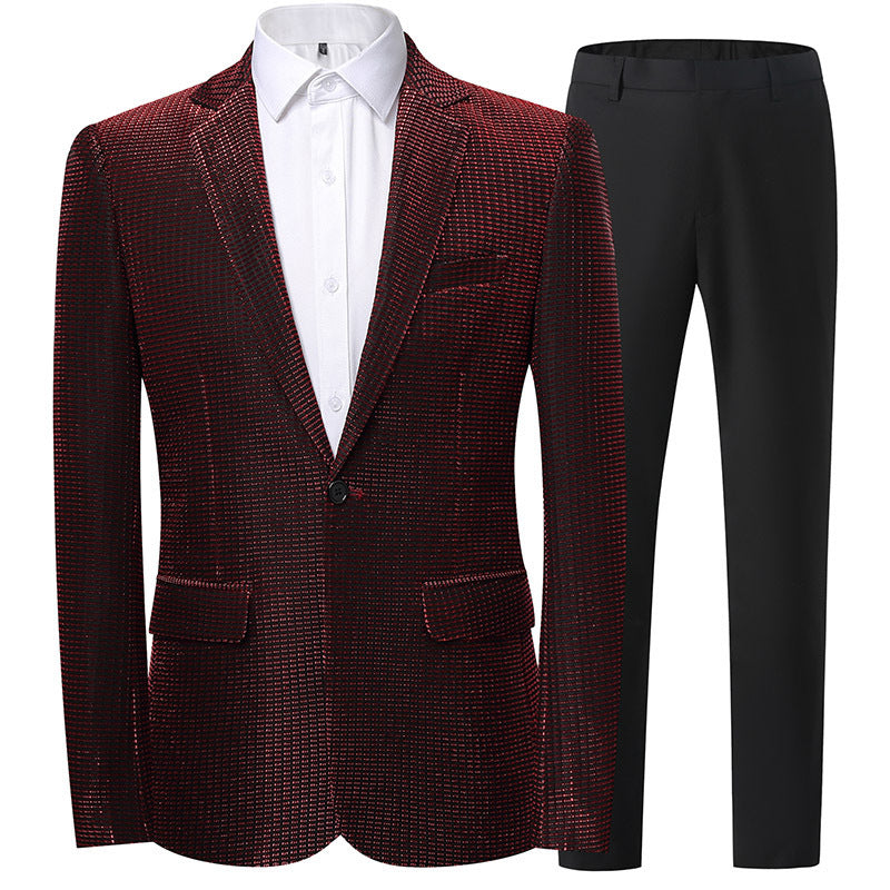 Herren festlicher und eleganter Pailletten-Anzug Aliams