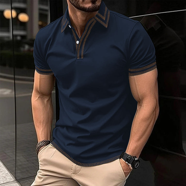 Stylisches Herren-Poloshirt mit trendigen Stickdetails Aliams