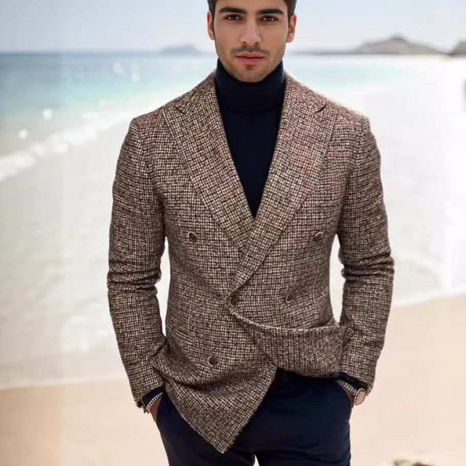 Herren Eleganter Karo-Bundle Blazer Aliams