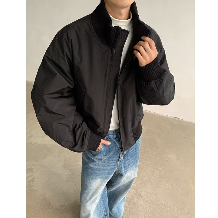 Herren stylische Bomberjacke mit elastischen Bündchen und weichem Innenfutter Aliams