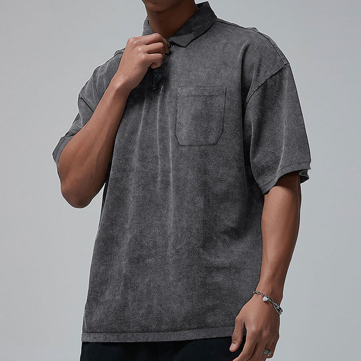 Herren lässiges Poloshirt mit Brusttasche und modischem Design Aliams