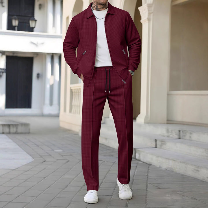 Herren Sportliches Freizeitanzug-Set mit modischem Strukturdesign Aliams