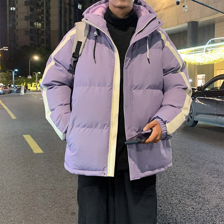 Herren funktionale Winterjacke mit Kapuze und gestepptem Futter Aliams