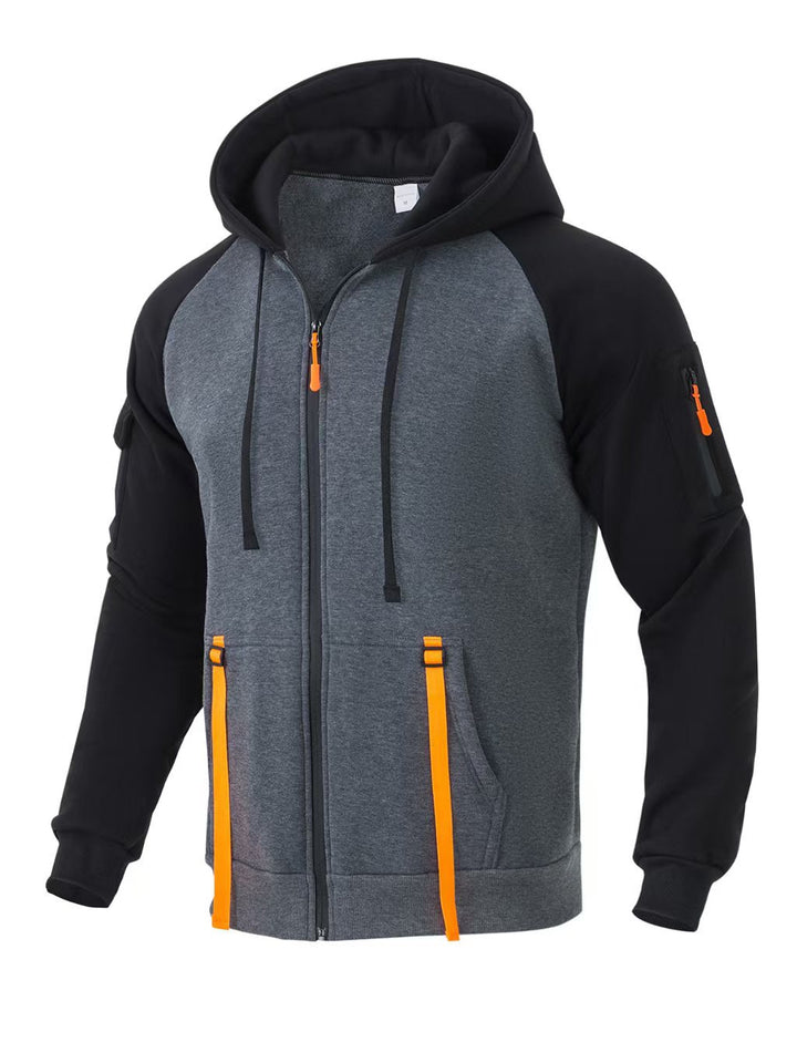 Herren funktioneller Zip-Hoodie mit vielseitigen Taschen Aliams