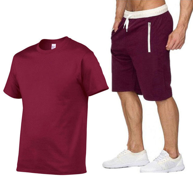 Herren sportliches T-Shirt und bequeme Shorts im lässigen Stil Aliams