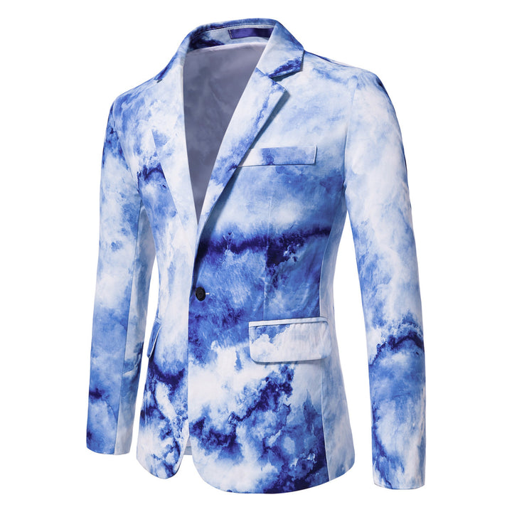 Herren eleganter Blazer im modernen Wolkenmuster Aliams