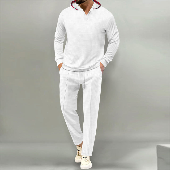 Herren bequeme Waffelstruktur Freizeitanzug Aliams