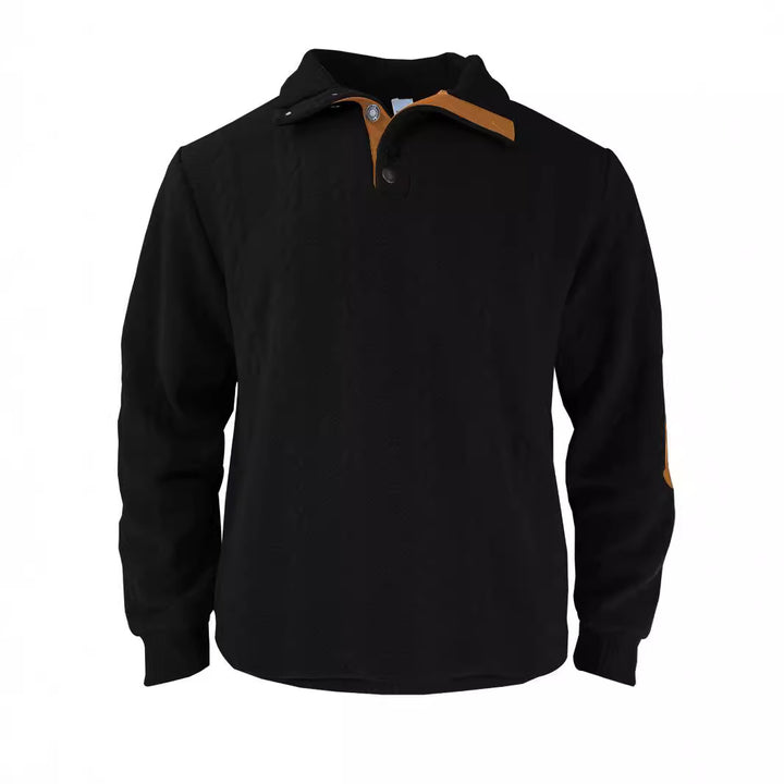 Herren Pullover mit strukturierter Oberfläche und modischen Lederakzenten Aliams