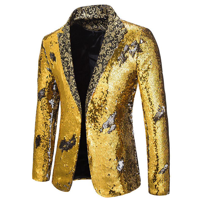 Herren extravagante Pailletten-Blazerjacke Aliams
