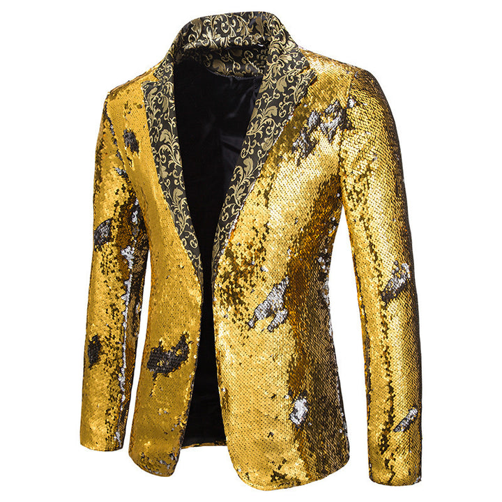 Herren extravagante Pailletten-Blazerjacke Aliams