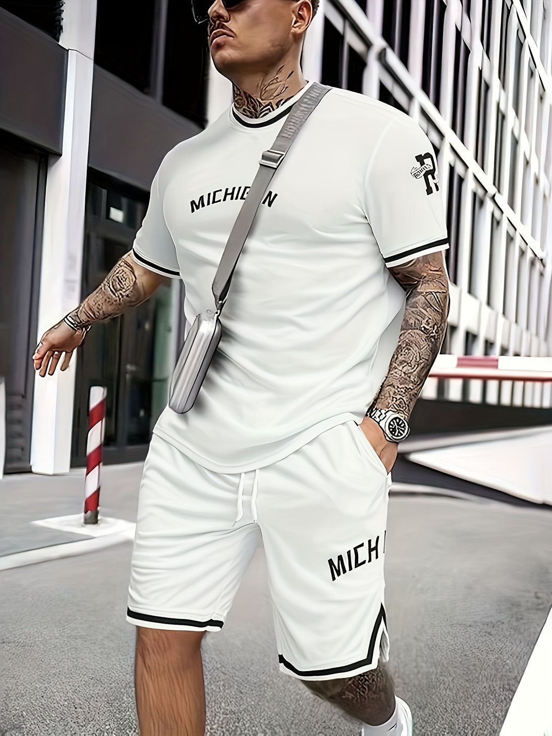 Herren sportliches T-Shirt und Shorts Set Aliams