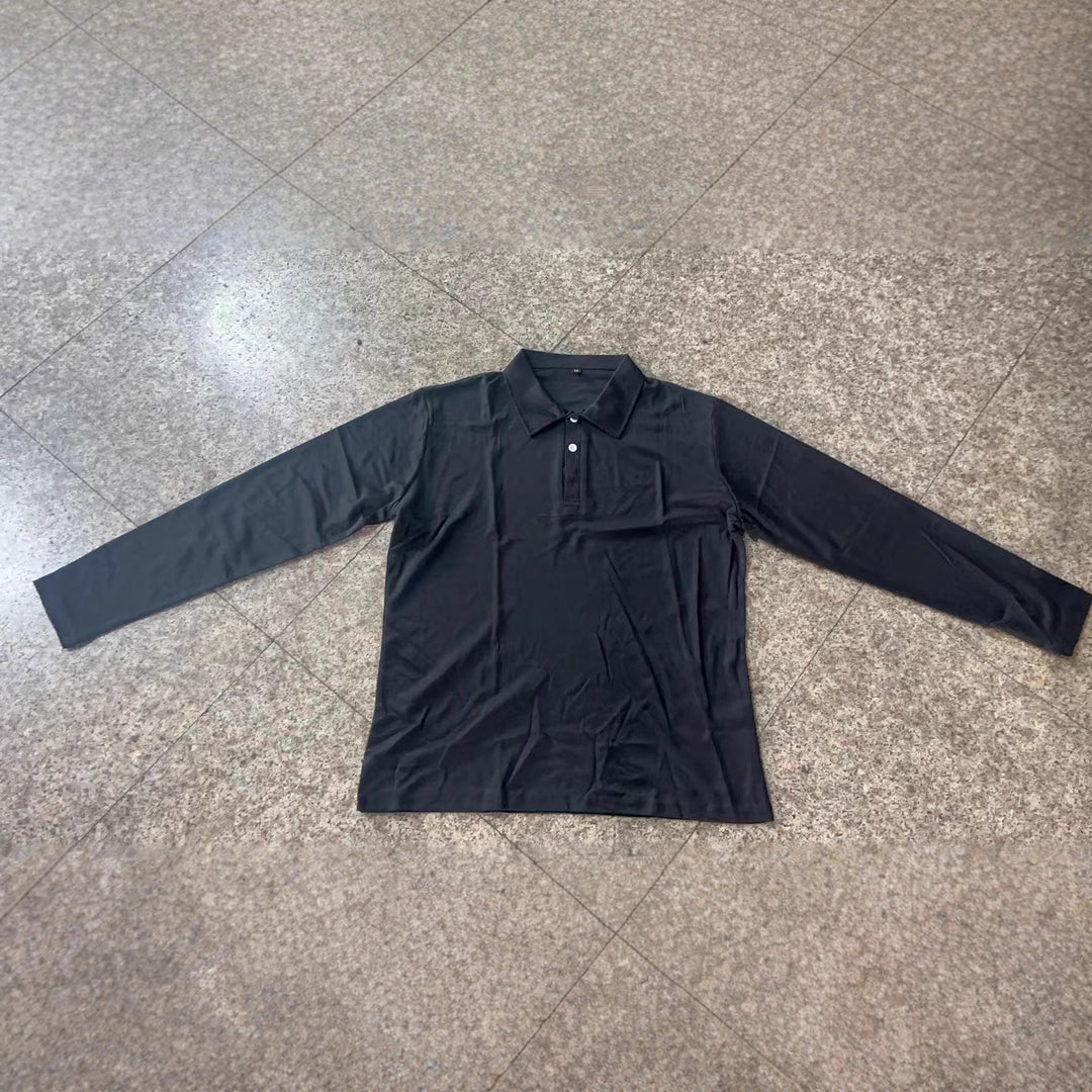 Herren elegantes Longsleeve Poloshirt mit modernem Henley-Kragen und atmungsaktiven Eigenschaften Aliams